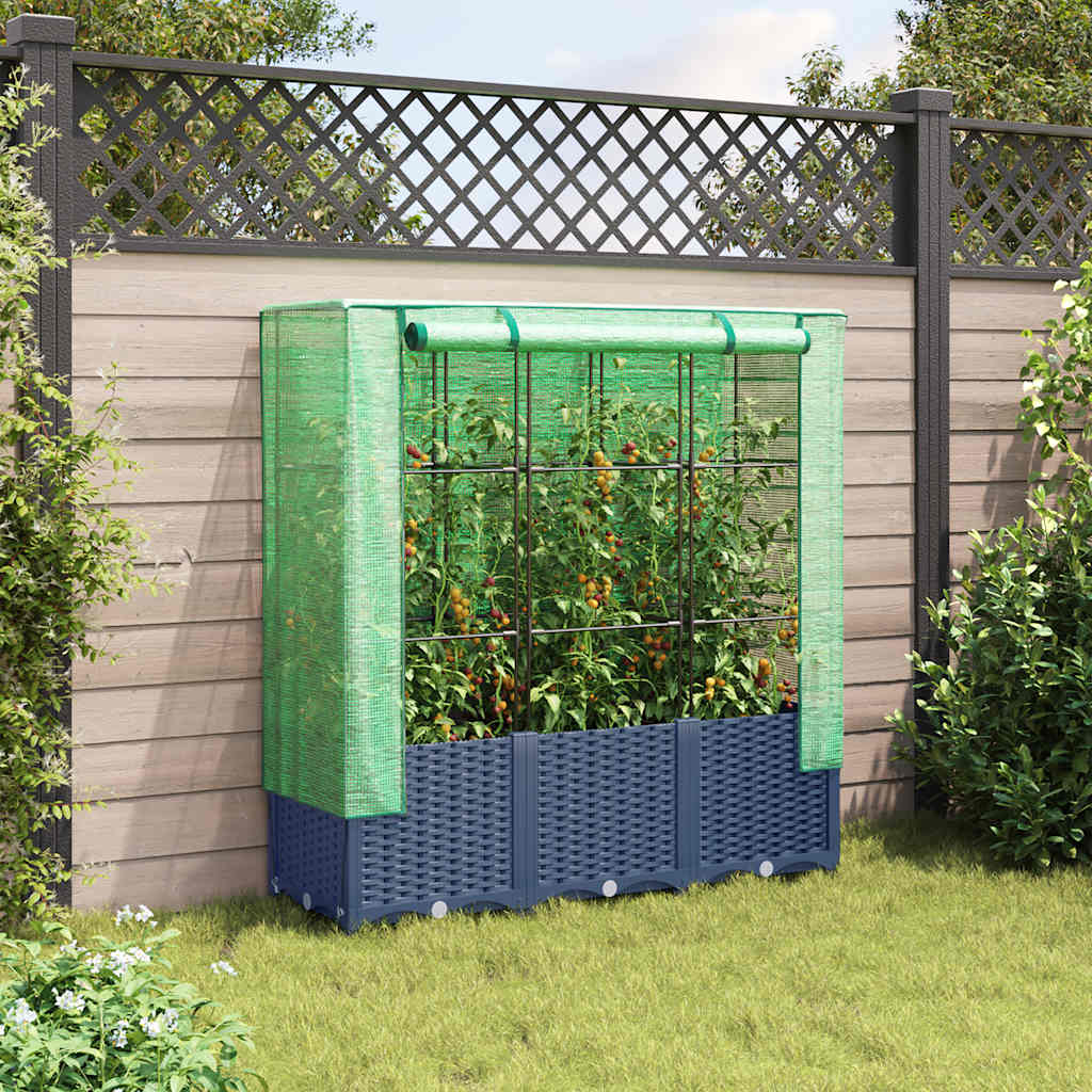 Plantenbak verhoogd met kashoes 120x40x138 cm rattanlook is nu te koop bij PeponiXL, paradijselijk wonen!