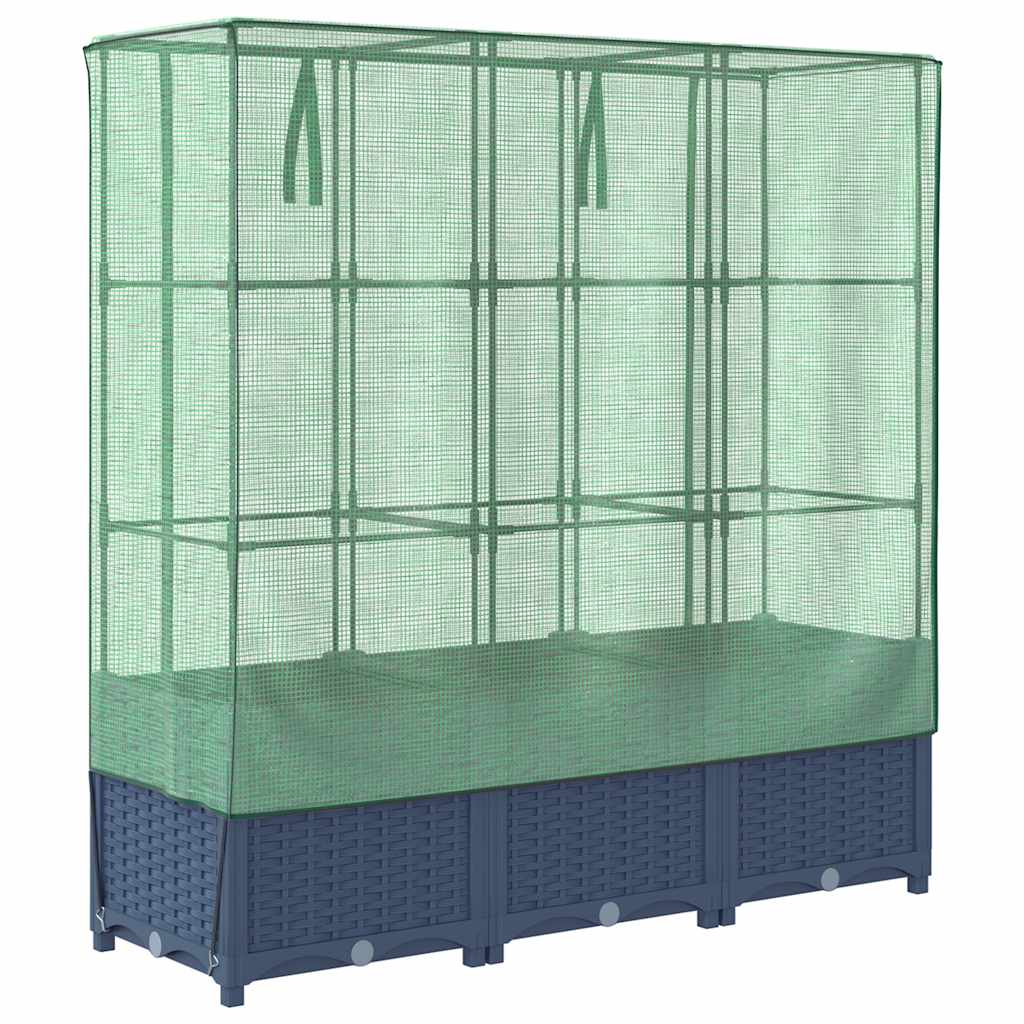 Plantenbak verhoogd met kashoes 120x40x138 cm rattanlook is nu te koop bij PeponiXL, paradijselijk wonen!