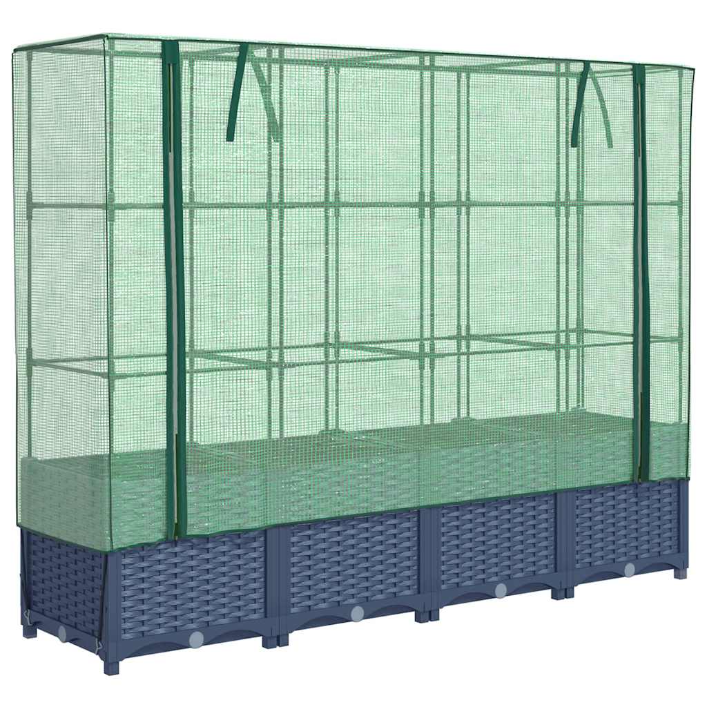 Verhoogde plantenbak met kashoes rotanlook 160x40x138 cm is nu te koop bij PeponiXL, paradijselijk wonen!