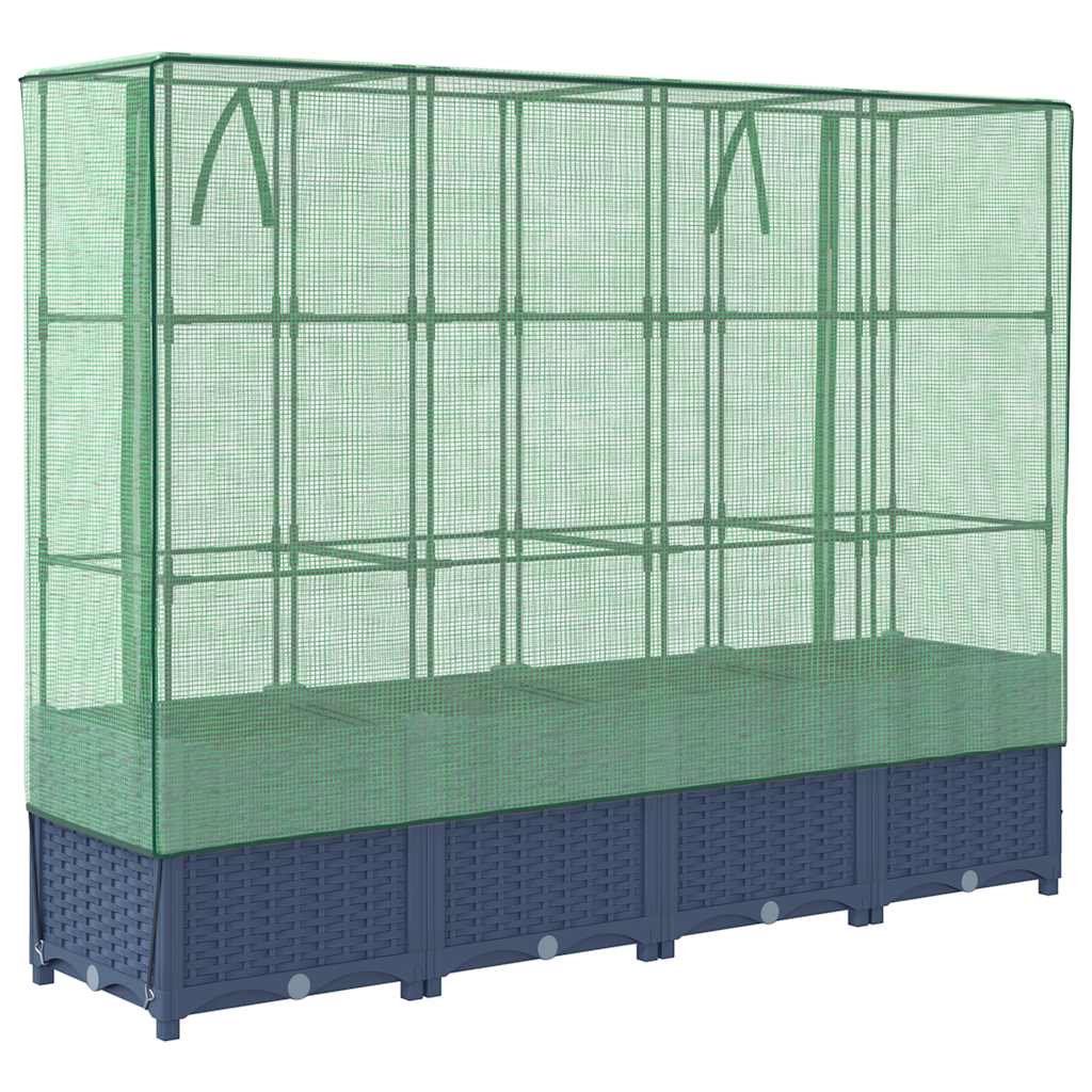 Verhoogde plantenbak met kashoes rotanlook 160x40x138 cm is nu te koop bij PeponiXL, paradijselijk wonen!