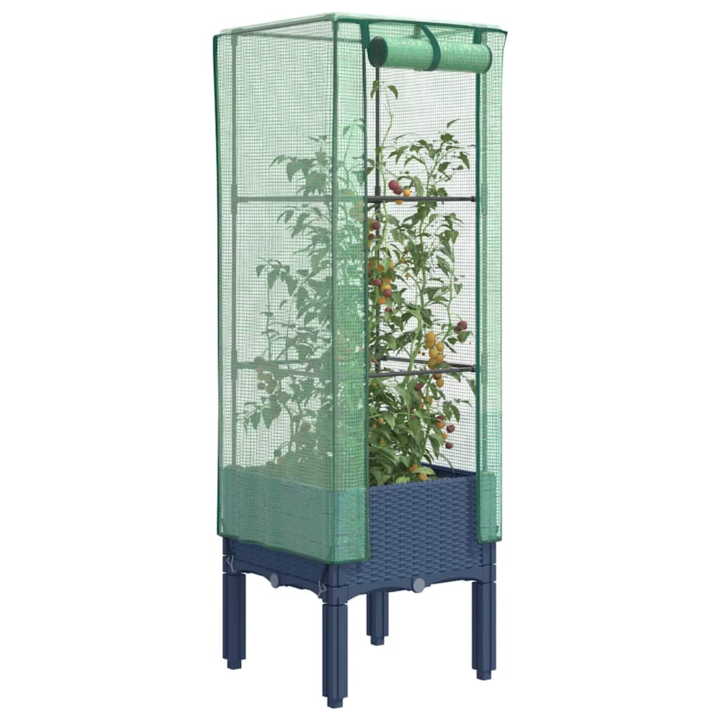 Plantenbak verhoogd met kashoes 40x40x140 cm rattanlook is nu te koop bij PeponiXL, paradijselijk wonen!
