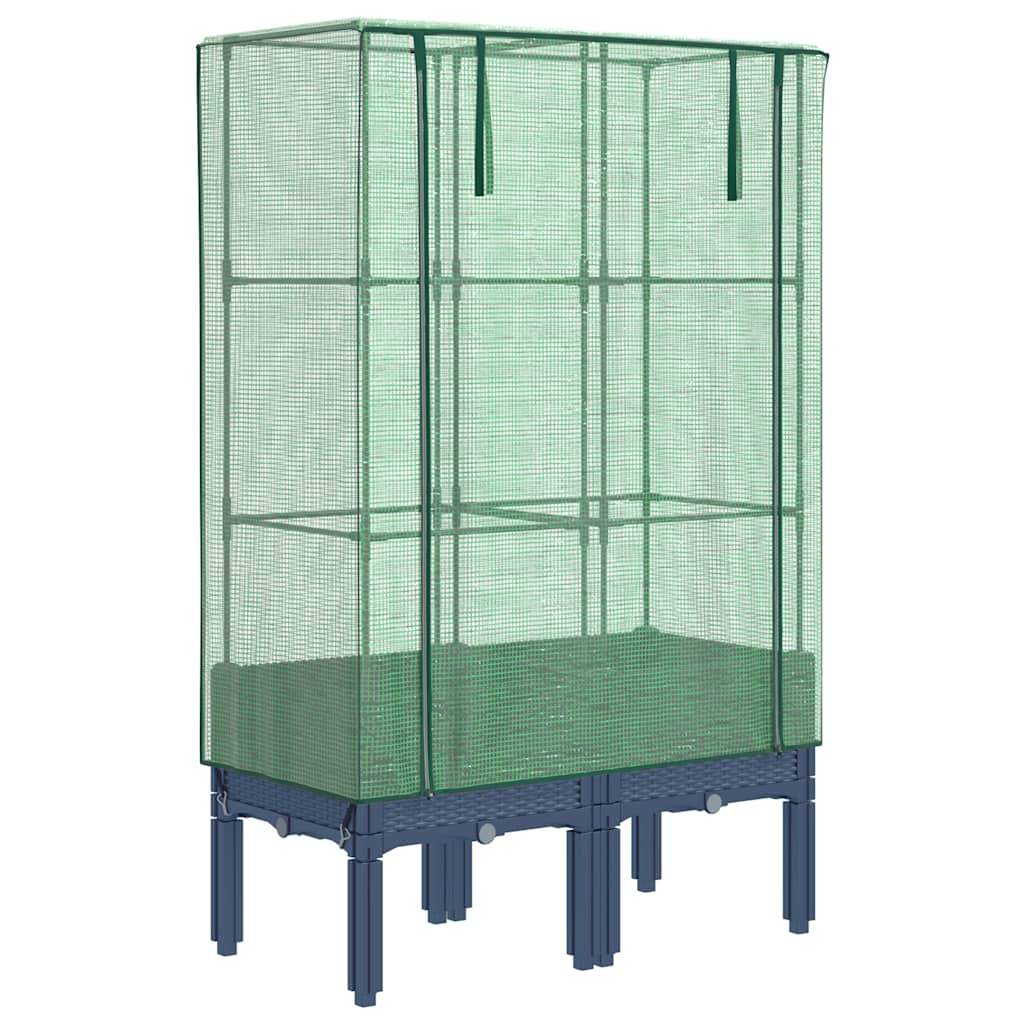 Plantenbak verhoogd met kashoes 80x40x140 cm rattanlook is nu te koop bij PeponiXL, paradijselijk wonen!