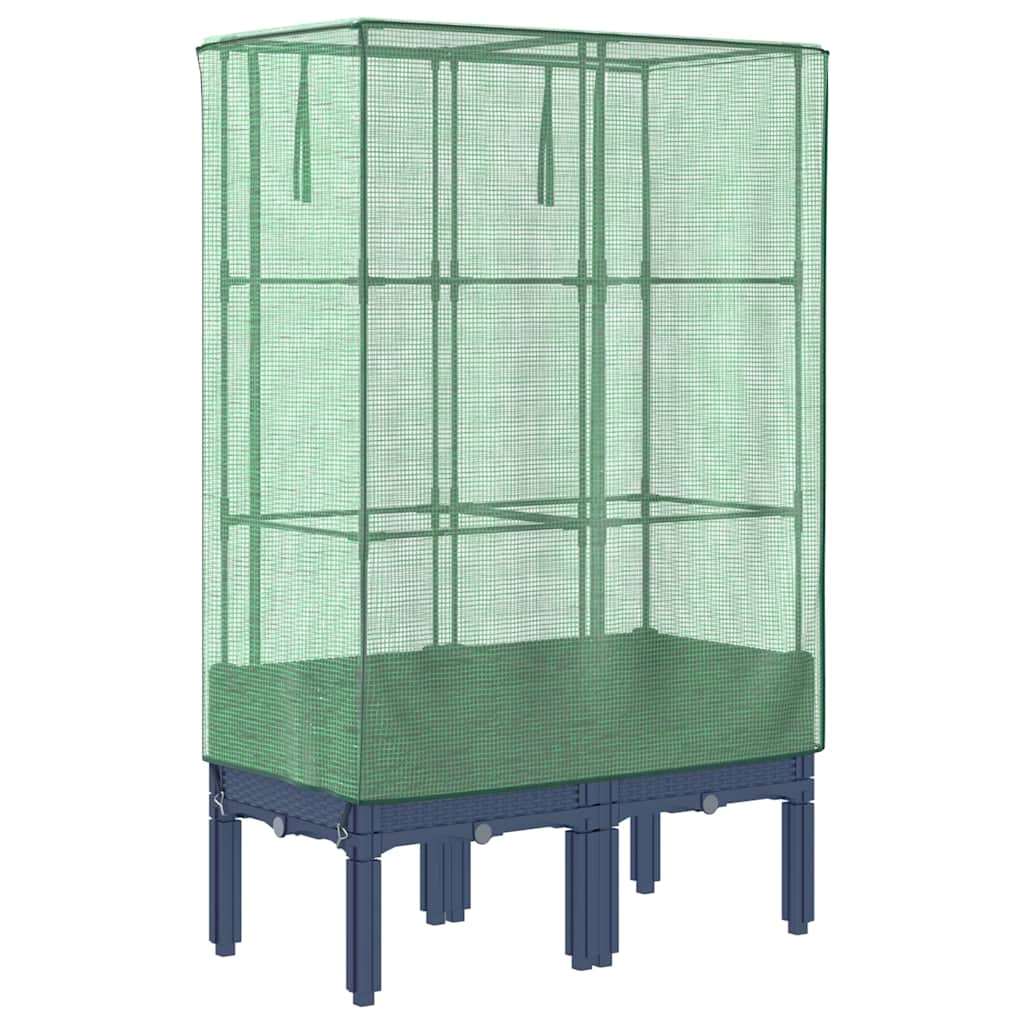 Plantenbak verhoogd met kashoes 80x40x140 cm rattanlook is nu te koop bij PeponiXL, paradijselijk wonen!