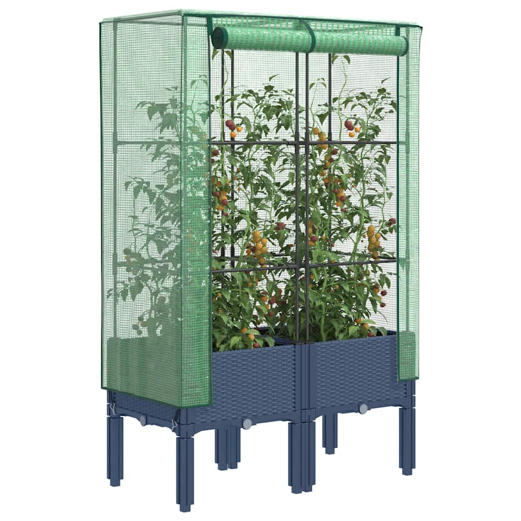 Plantenbak verhoogd met kashoes 80x40x140 cm rattanlook is nu te koop bij PeponiXL, paradijselijk wonen!