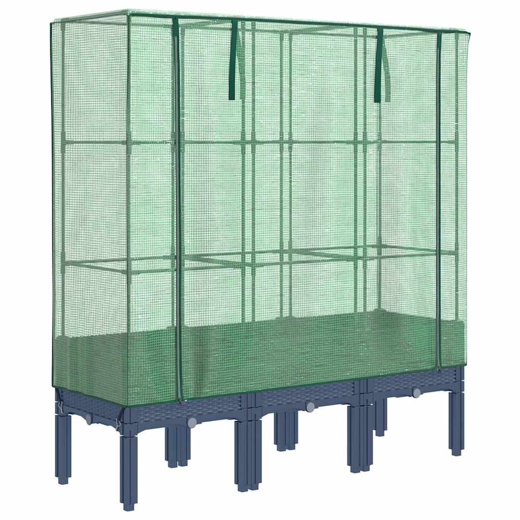 Plantenbak verhoogd met kashoes 120x40x140 cm rattanlook is nu te koop bij PeponiXL, paradijselijk wonen!