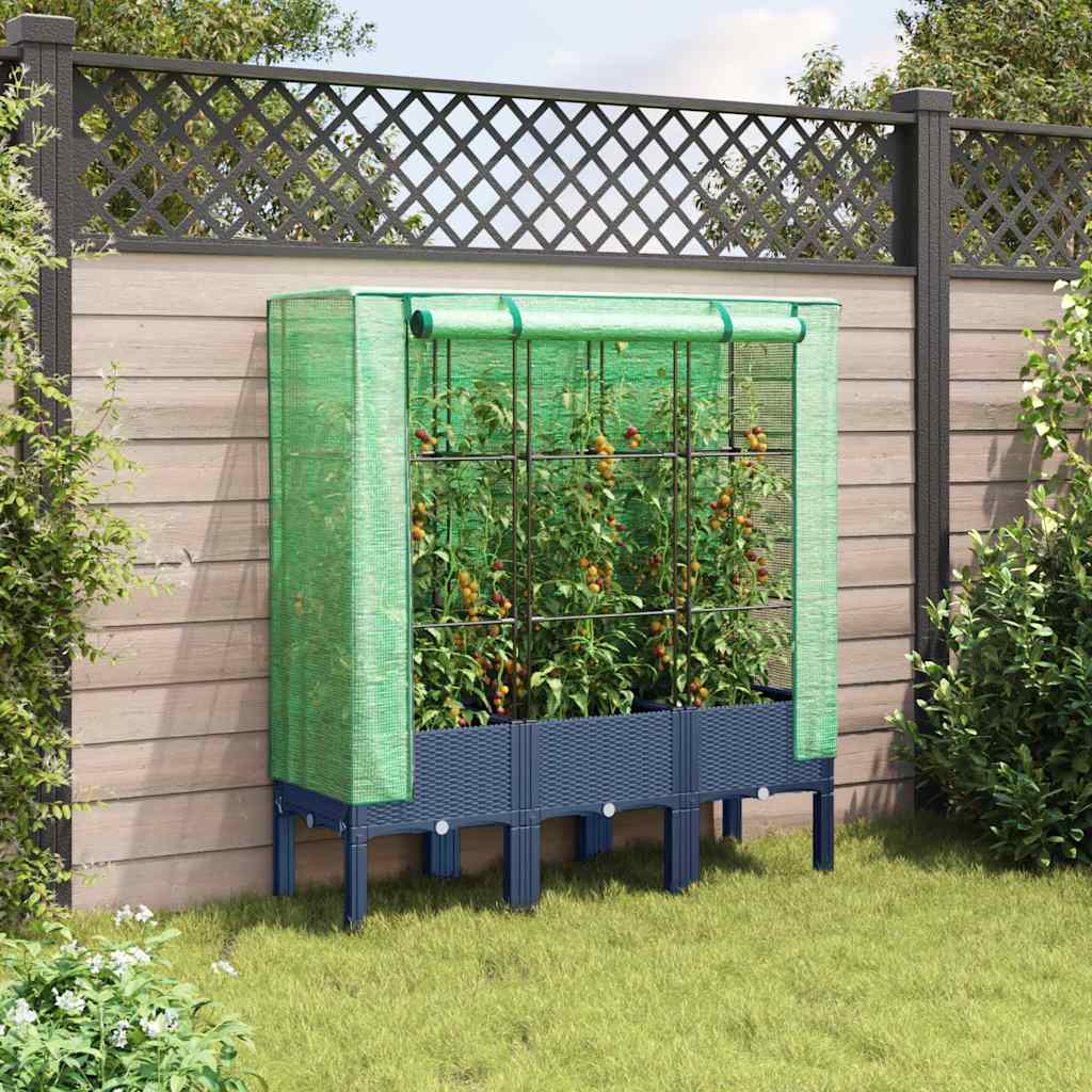 Plantenbak verhoogd met kashoes 120x40x140 cm rattanlook is nu te koop bij PeponiXL, paradijselijk wonen!