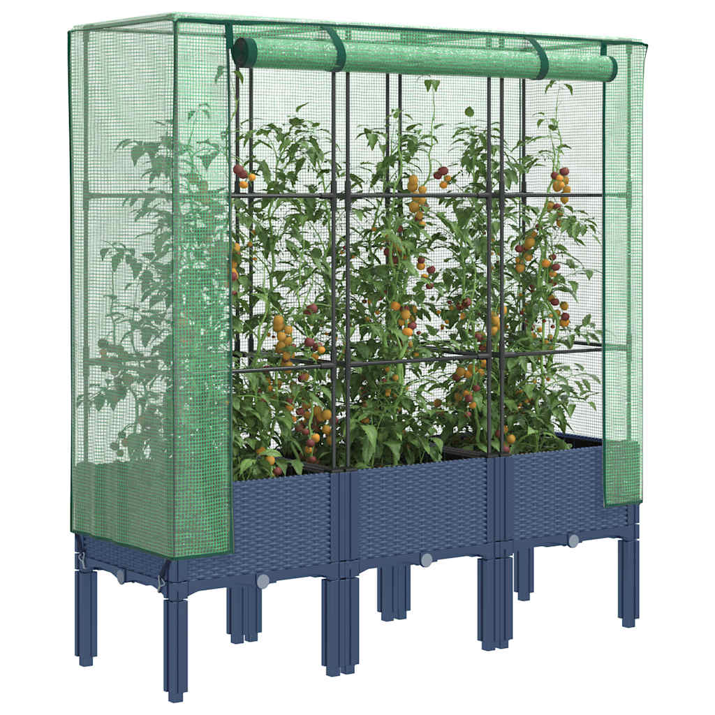 Plantenbak verhoogd met kashoes 120x40x140 cm rattanlook is nu te koop bij PeponiXL, paradijselijk wonen!