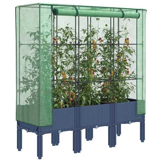 Plantenbak verhoogd met kashoes 120x40x140 cm rattanlook is nu te koop bij PeponiXL, paradijselijk wonen!