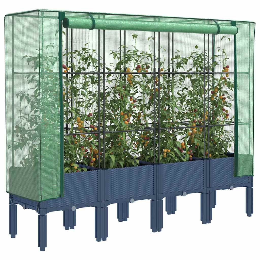 Plantenbak verhoogd met kashoes 160x40x140 cm rattanlook is nu te koop bij PeponiXL, paradijselijk wonen!