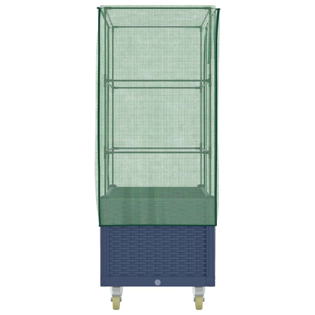 Plantenbak verhoogd met hoes en wielen 80x50x182 cm rattanlook is nu te koop bij PeponiXL, paradijselijk wonen!