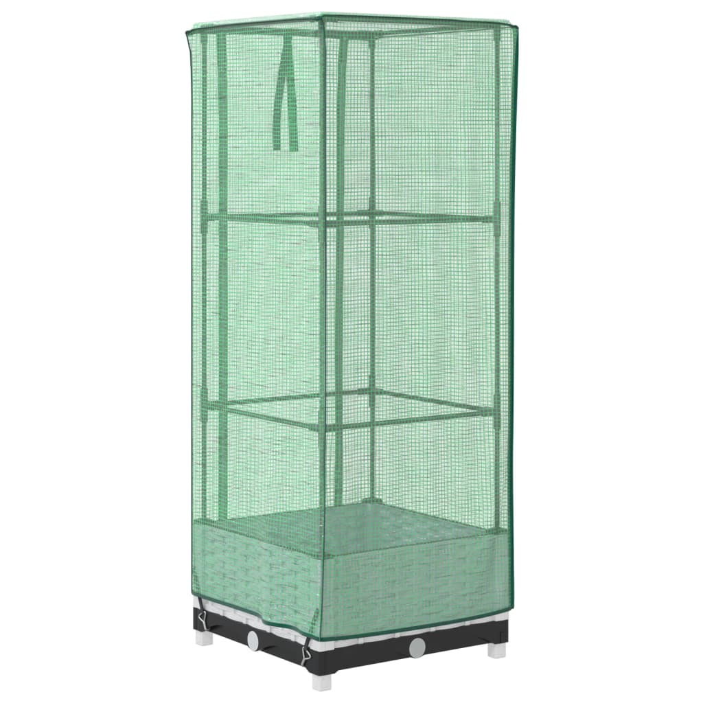 Plantenbak verhoogd met kashoes 40x40x123 cm rattanlook is nu te koop bij PeponiXL, paradijselijk wonen!