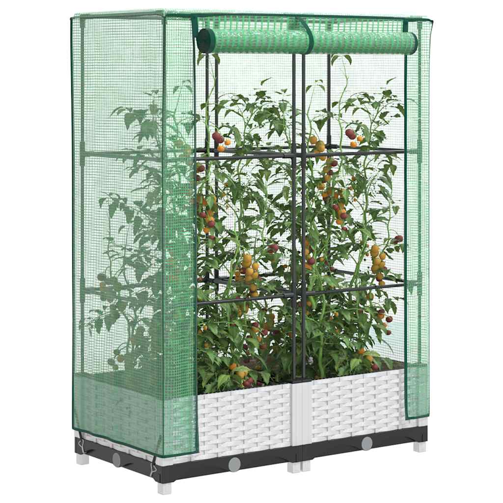 Plantenbak verhoogd met kashoes 80x40x123 cm rattanlook is nu te koop bij PeponiXL, paradijselijk wonen!