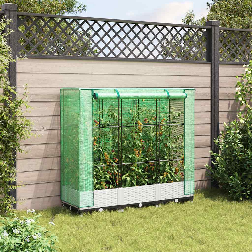 Plantenbak verhoogd met kashoes 120x40x123 cm rattanlook is nu te koop bij PeponiXL, paradijselijk wonen!