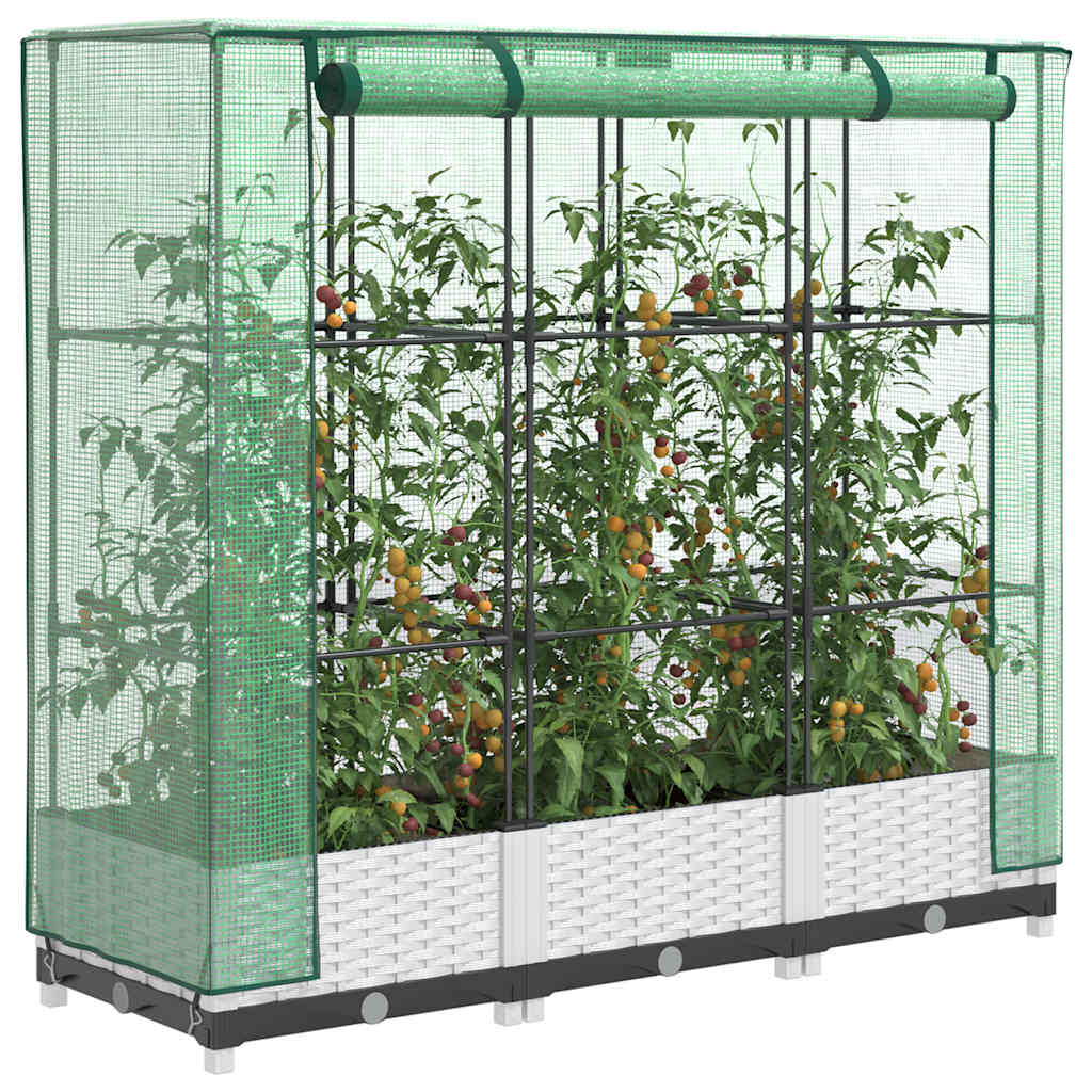 Plantenbak verhoogd met kashoes 120x40x123 cm rattanlook is nu te koop bij PeponiXL, paradijselijk wonen!
