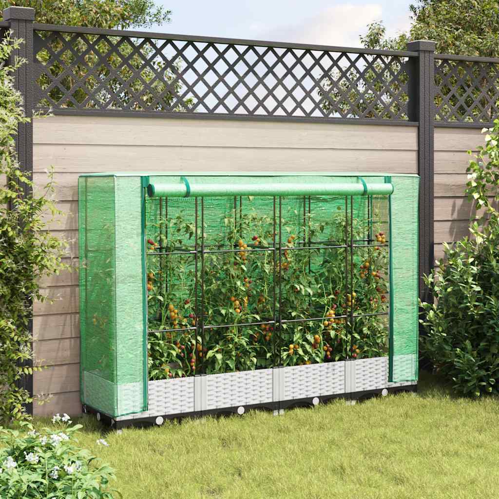 Plantenbak verhoogd met kashoes 160x40x123 cm rattanlook is nu te koop bij PeponiXL, paradijselijk wonen!