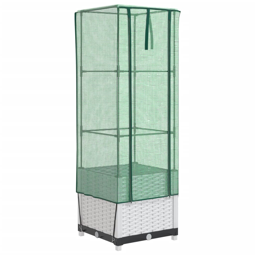 Plantenbak verhoogd met kashoes 40x40x139 cm rattanlook is nu te koop bij PeponiXL, paradijselijk wonen!