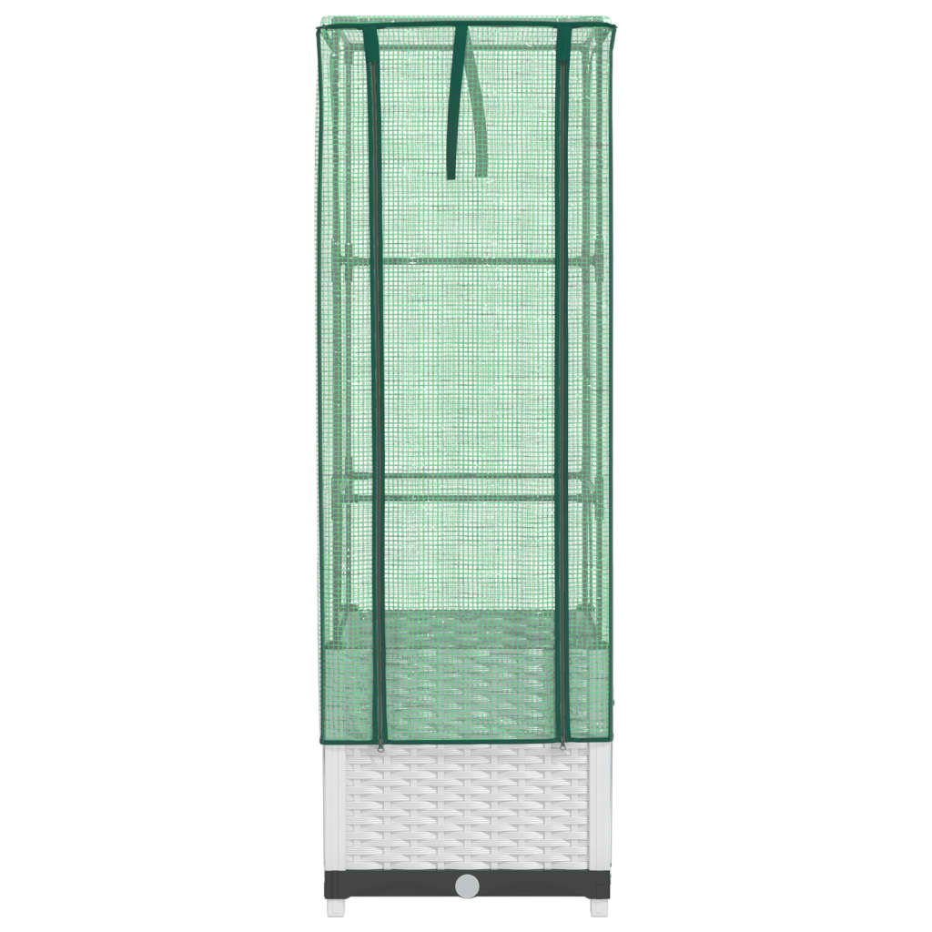 Plantenbak verhoogd met kashoes 40x40x139 cm rattanlook is nu te koop bij PeponiXL, paradijselijk wonen!