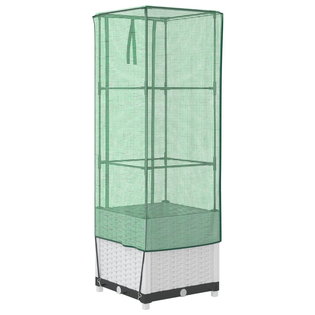 Plantenbak verhoogd met kashoes 40x40x139 cm rattanlook is nu te koop bij PeponiXL, paradijselijk wonen!
