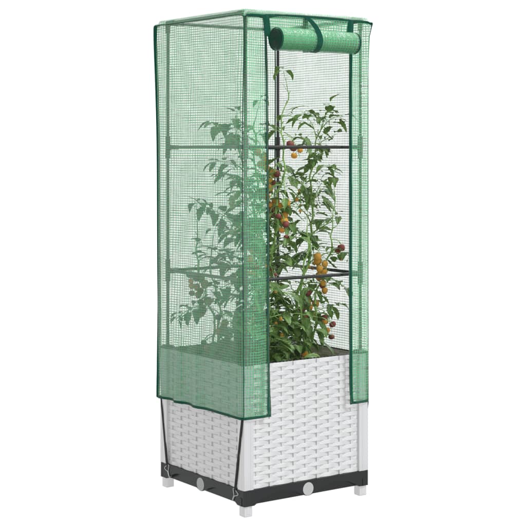 Plantenbak verhoogd met kashoes 40x40x139 cm rattanlook is nu te koop bij PeponiXL, paradijselijk wonen!