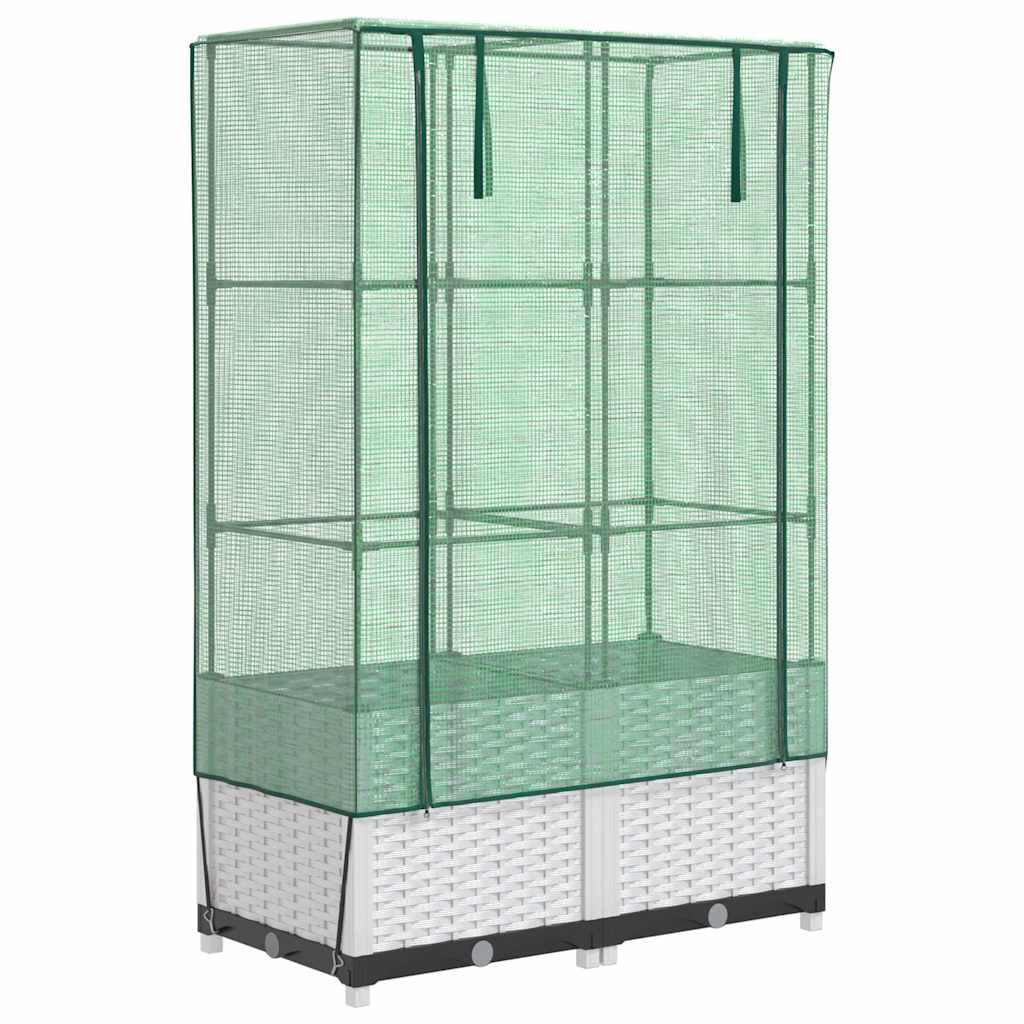 Plantenbak verhoogd met kashoes 80x40x138 cm rattanlook is nu te koop bij PeponiXL, paradijselijk wonen!