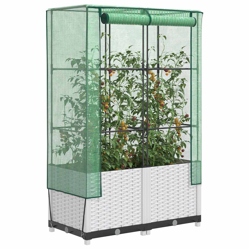 Plantenbak verhoogd met kashoes 80x40x138 cm rattanlook is nu te koop bij PeponiXL, paradijselijk wonen!