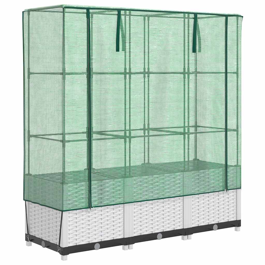 Plantenbak verhoogd met kashoes 120x40x138 cm rattanlook is nu te koop bij PeponiXL, paradijselijk wonen!