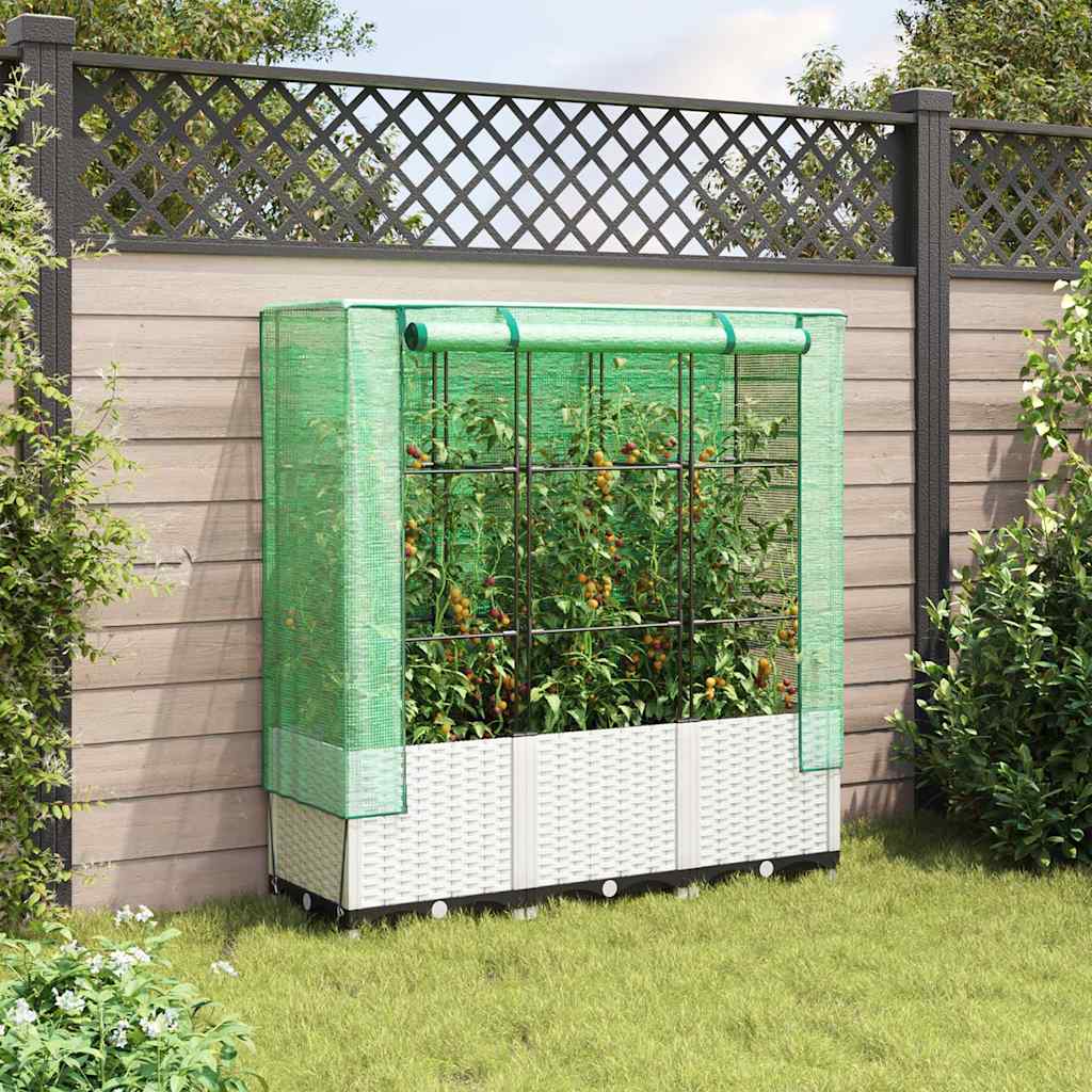 Plantenbak verhoogd met kashoes 120x40x138 cm rattanlook is nu te koop bij PeponiXL, paradijselijk wonen!