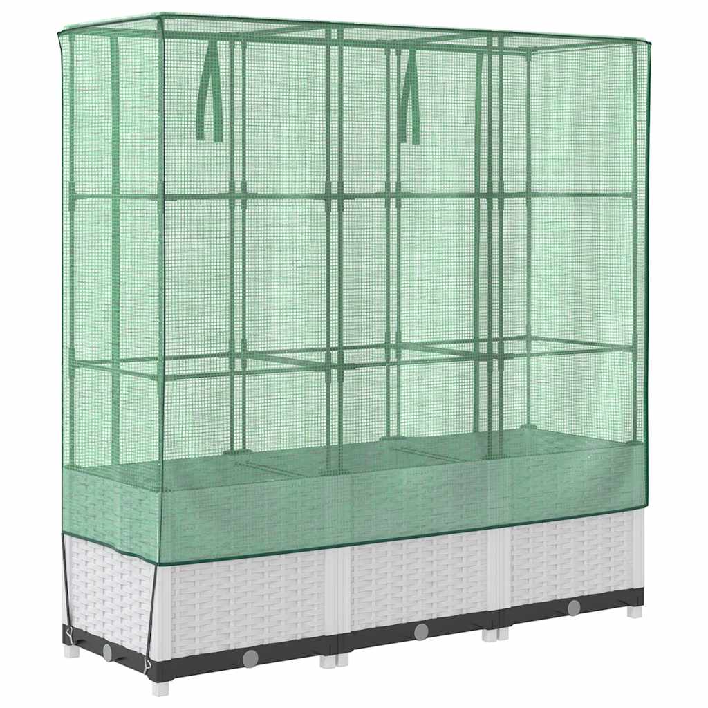 Plantenbak verhoogd met kashoes 120x40x138 cm rattanlook is nu te koop bij PeponiXL, paradijselijk wonen!