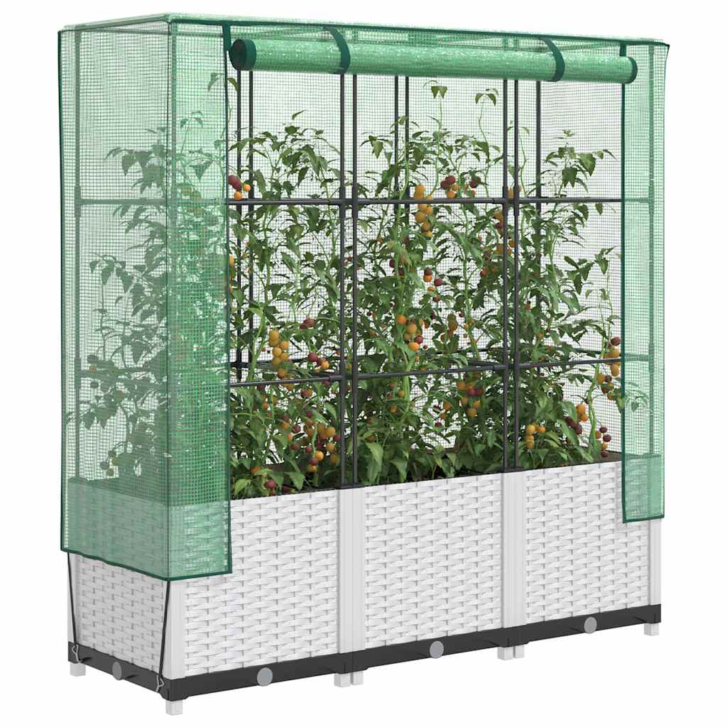 Plantenbak verhoogd met kashoes 120x40x138 cm rattanlook is nu te koop bij PeponiXL, paradijselijk wonen!