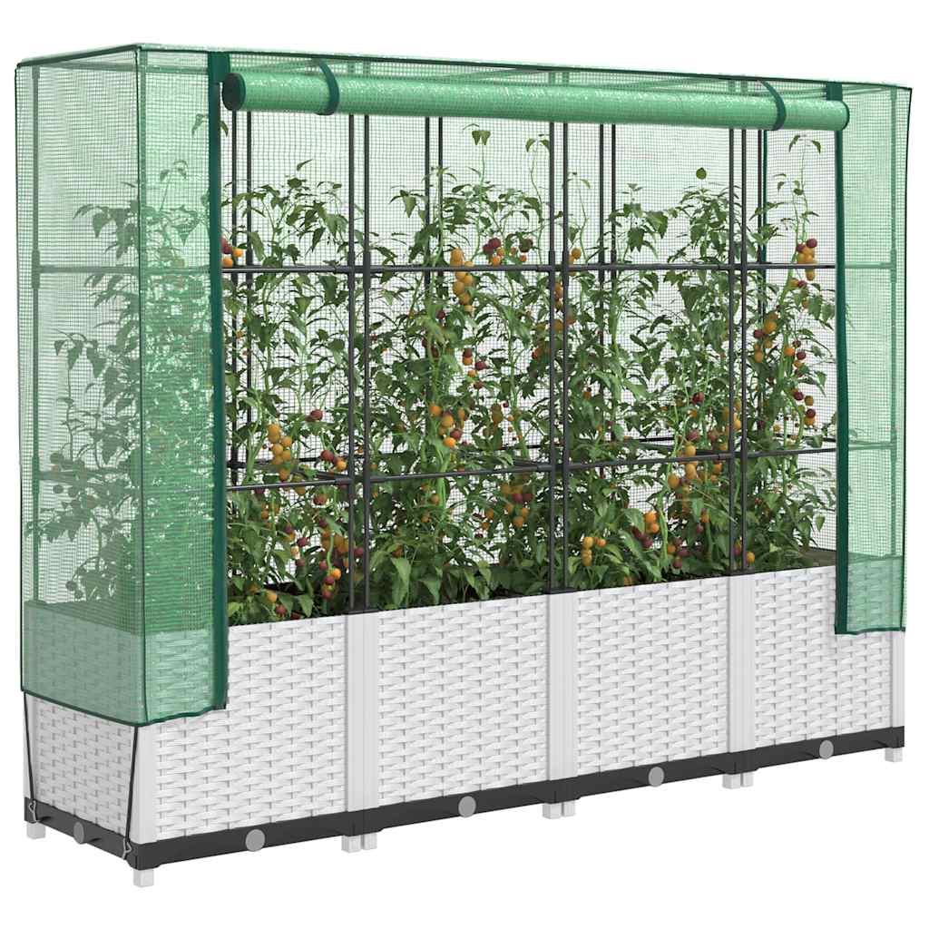 Plantenbak verhoogd met kashoes 160x40x138 cm rattanlook is nu te koop bij PeponiXL, paradijselijk wonen!