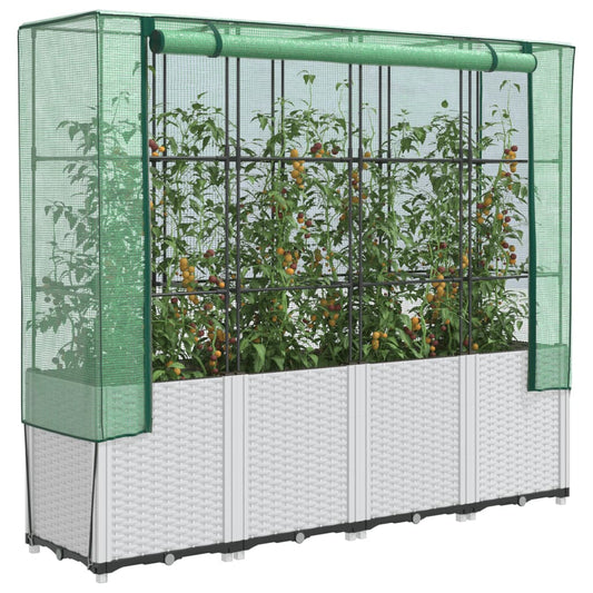 Plantenbak verhoogd met kashoes 160x40x153 cm rattanlook is nu te koop bij PeponiXL, paradijselijk wonen!