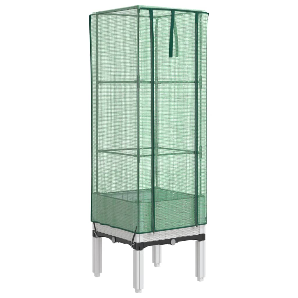 Plantenbak verhoogd met kashoes 40x40x140 cm rattanlook is nu te koop bij PeponiXL, paradijselijk wonen!
