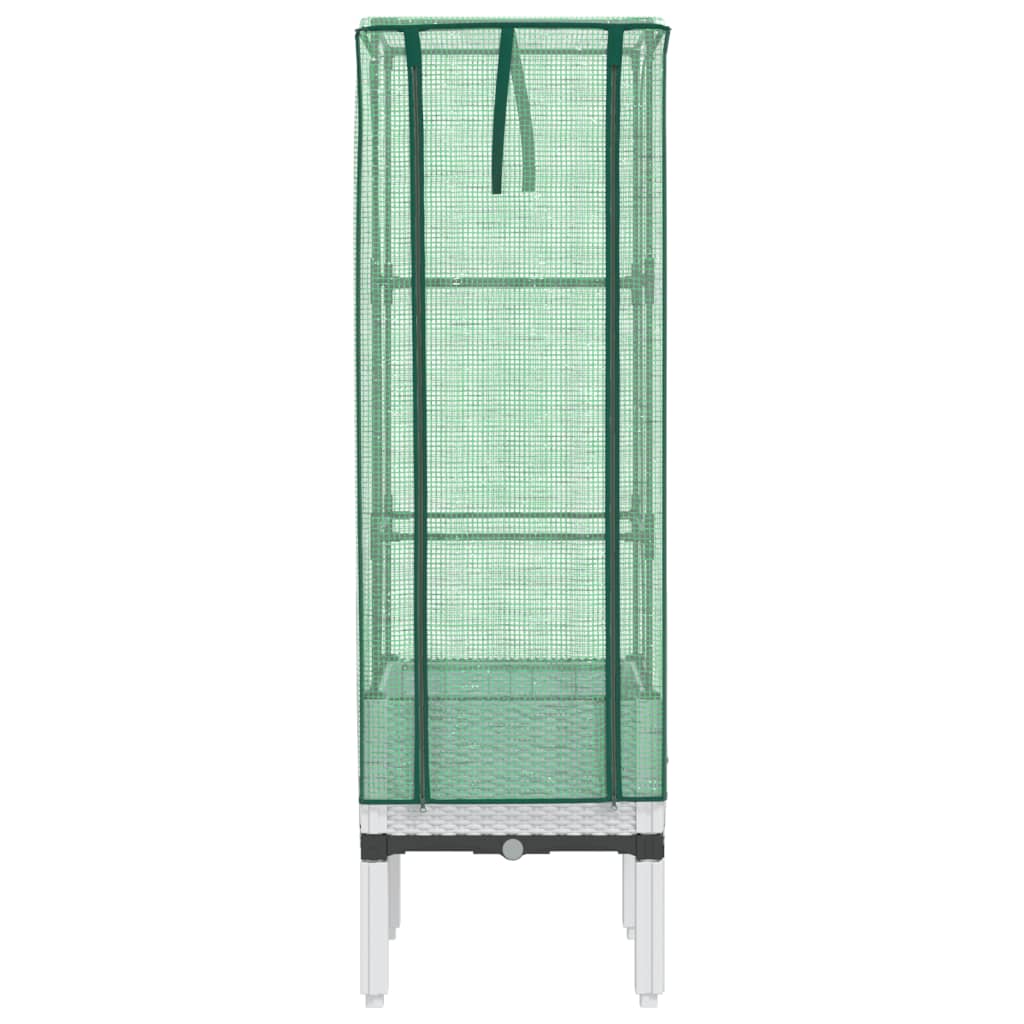 Plantenbak verhoogd met kashoes 40x40x140 cm rattanlook is nu te koop bij PeponiXL, paradijselijk wonen!