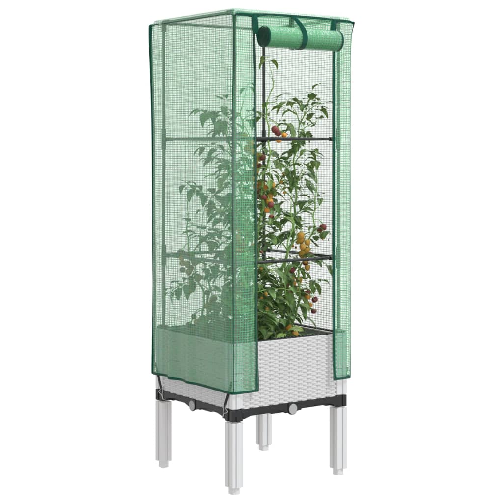Plantenbak verhoogd met kashoes 40x40x140 cm rattanlook is nu te koop bij PeponiXL, paradijselijk wonen!