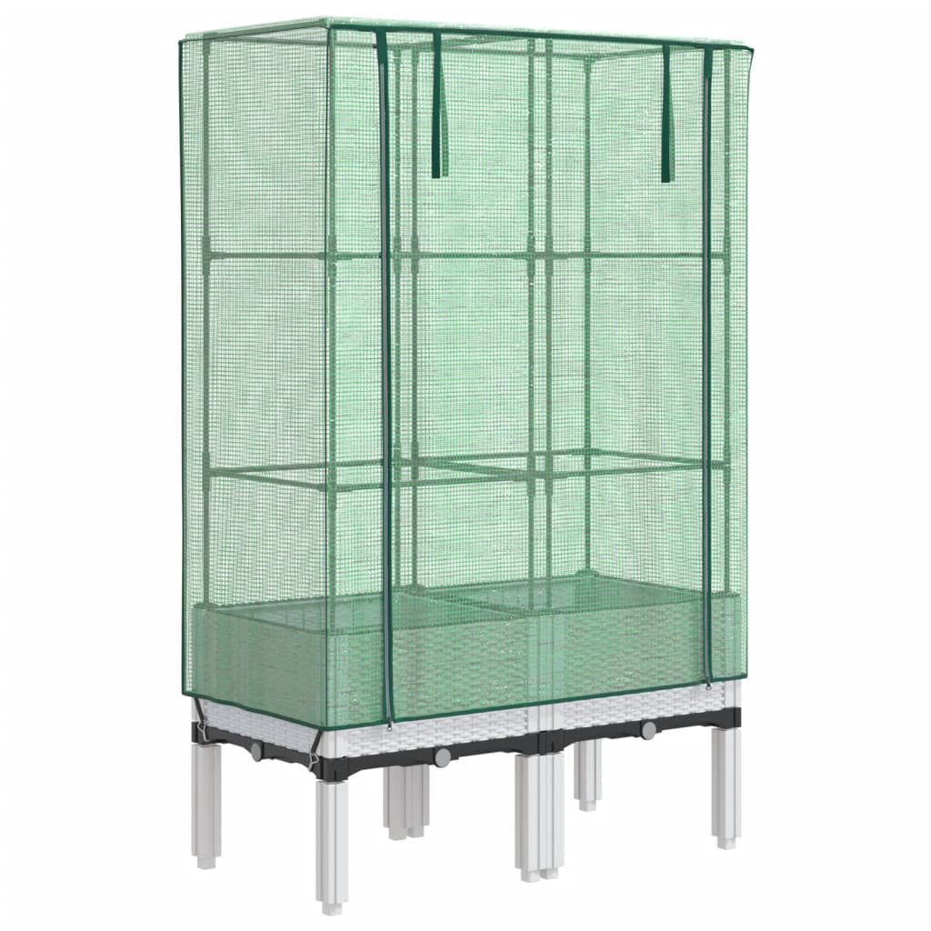 Plantenbak verhoogd met kashoes 80x40x140 cm rattanlook is nu te koop bij PeponiXL, paradijselijk wonen!