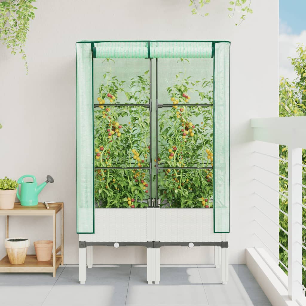 Plantenbak verhoogd met kashoes 80x40x140 cm rattanlook is nu te koop bij PeponiXL, paradijselijk wonen!