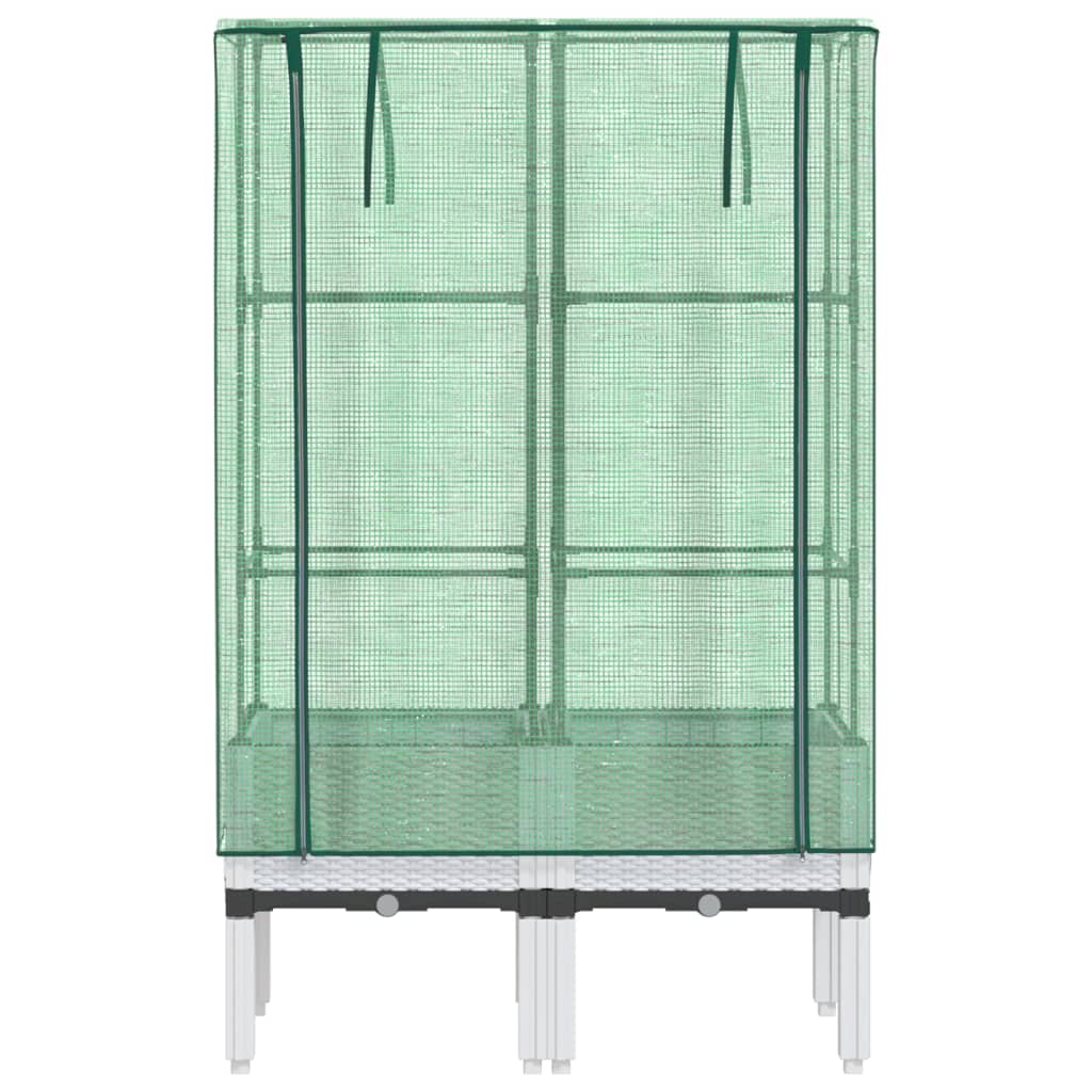Plantenbak verhoogd met kashoes 80x40x140 cm rattanlook is nu te koop bij PeponiXL, paradijselijk wonen!