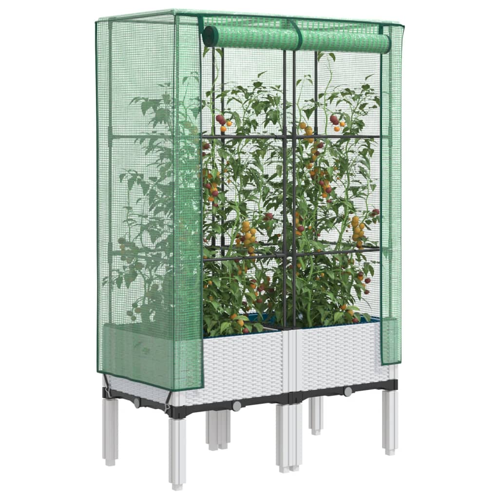 Plantenbak verhoogd met kashoes 80x40x140 cm rattanlook is nu te koop bij PeponiXL, paradijselijk wonen!