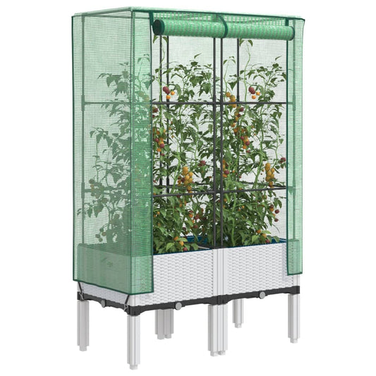 Plantenbak verhoogd met kashoes 80x40x140 cm rattanlook is nu te koop bij PeponiXL, paradijselijk wonen!