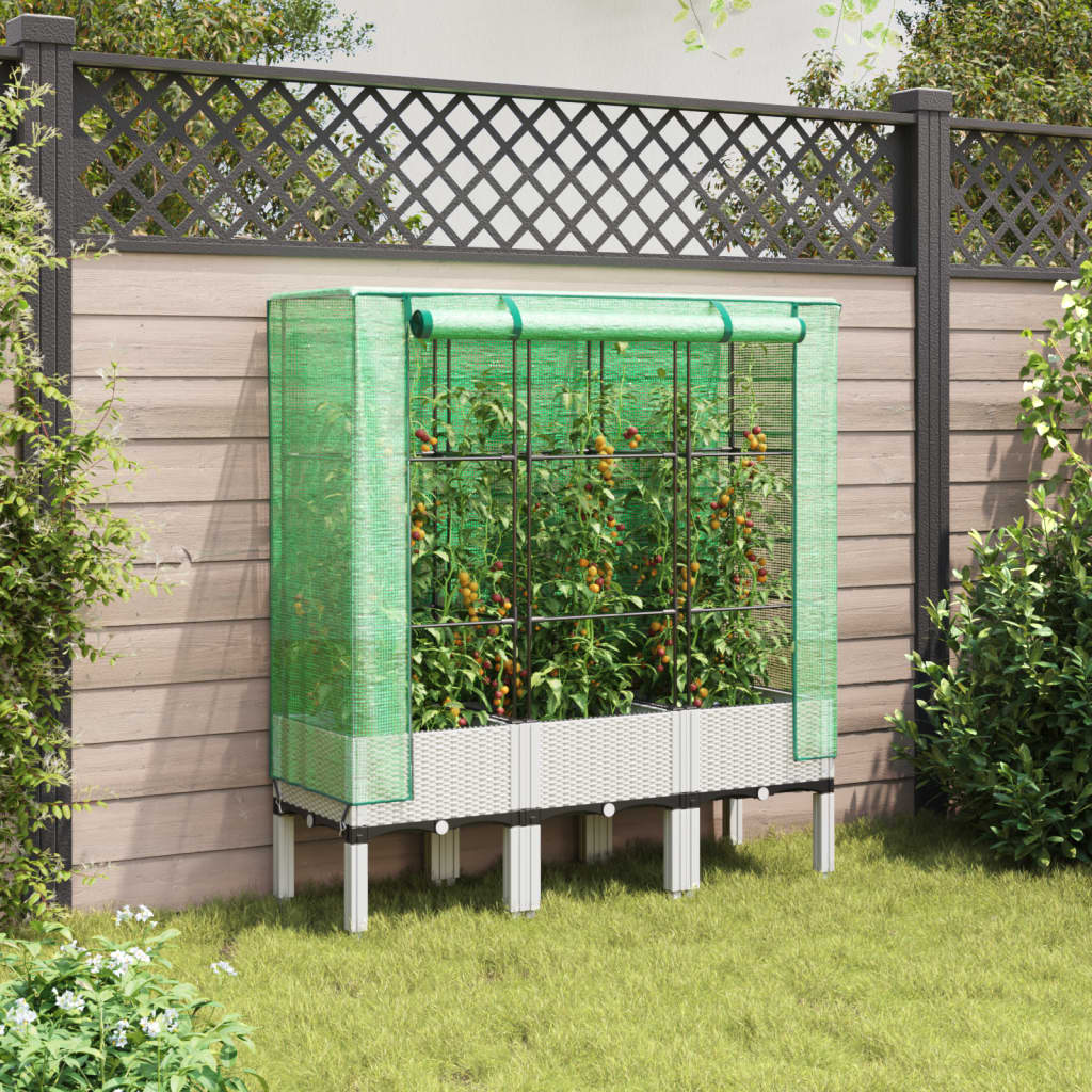 Plantenbak verhoogd met kashoes 120x40x140 cm rattanlook is nu te koop bij PeponiXL, paradijselijk wonen!