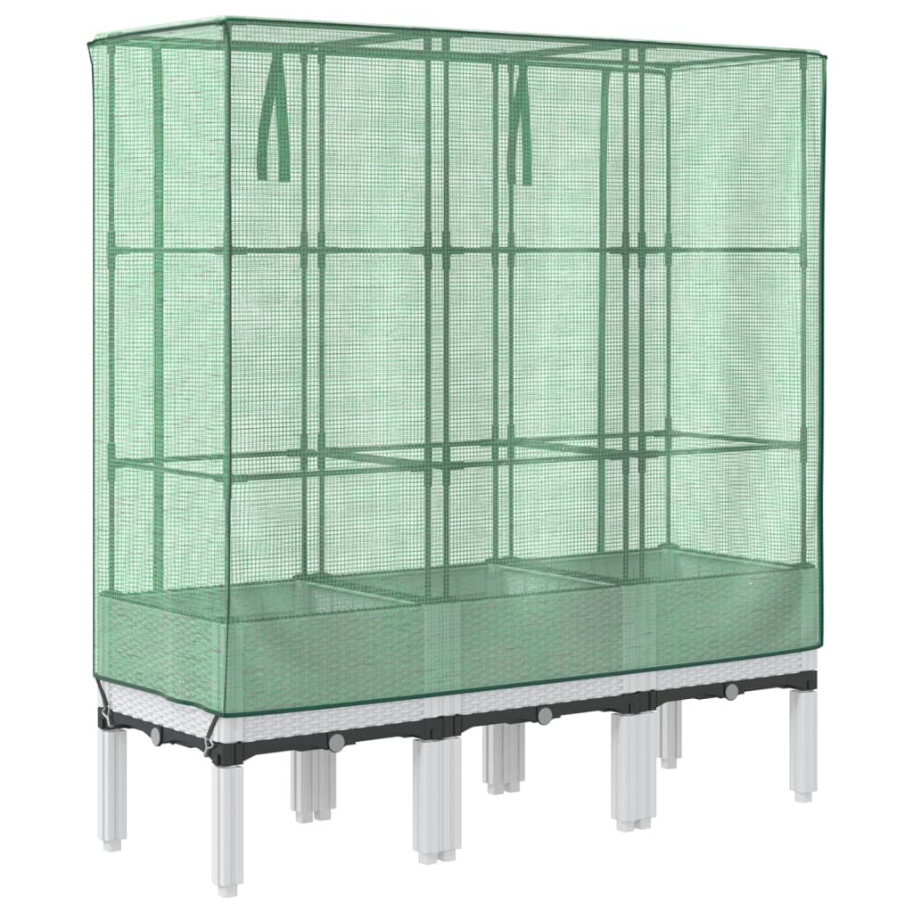 Plantenbak verhoogd met kashoes 120x40x140 cm rattanlook is nu te koop bij PeponiXL, paradijselijk wonen!