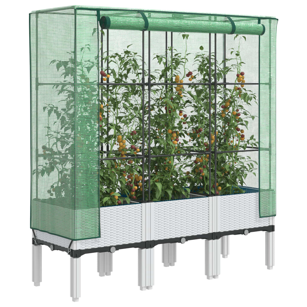 Plantenbak verhoogd met kashoes 120x40x140 cm rattanlook is nu te koop bij PeponiXL, paradijselijk wonen!