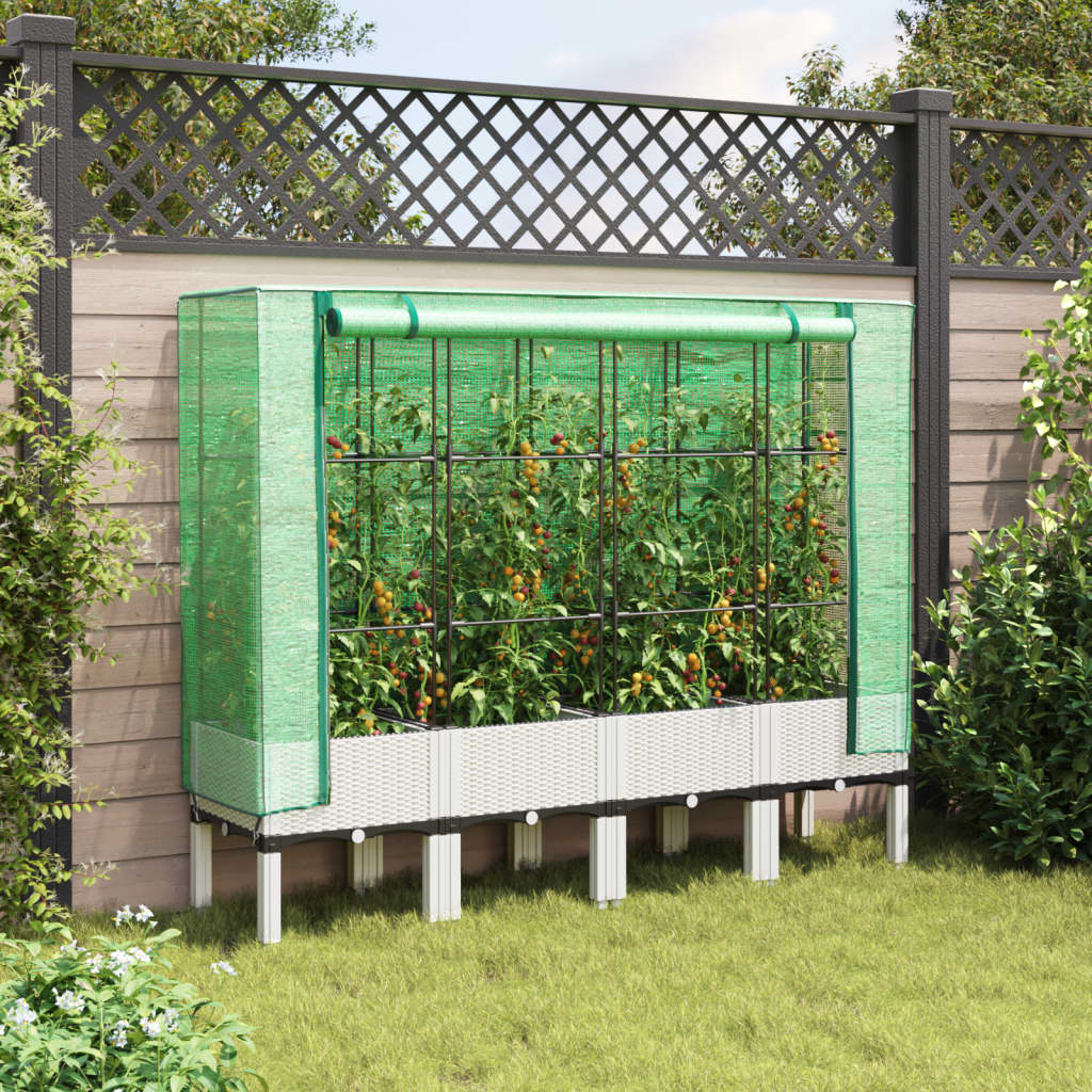Plantenbak verhoogd met kashoes 160x40x140 cm rattanlook is nu te koop bij PeponiXL, paradijselijk wonen!