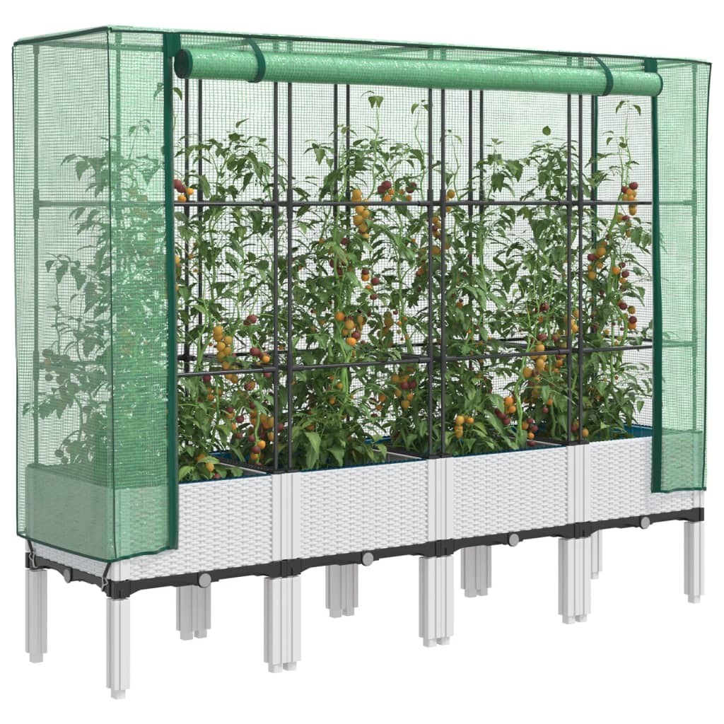 Plantenbak verhoogd met kashoes 160x40x140 cm rattanlook is nu te koop bij PeponiXL, paradijselijk wonen!