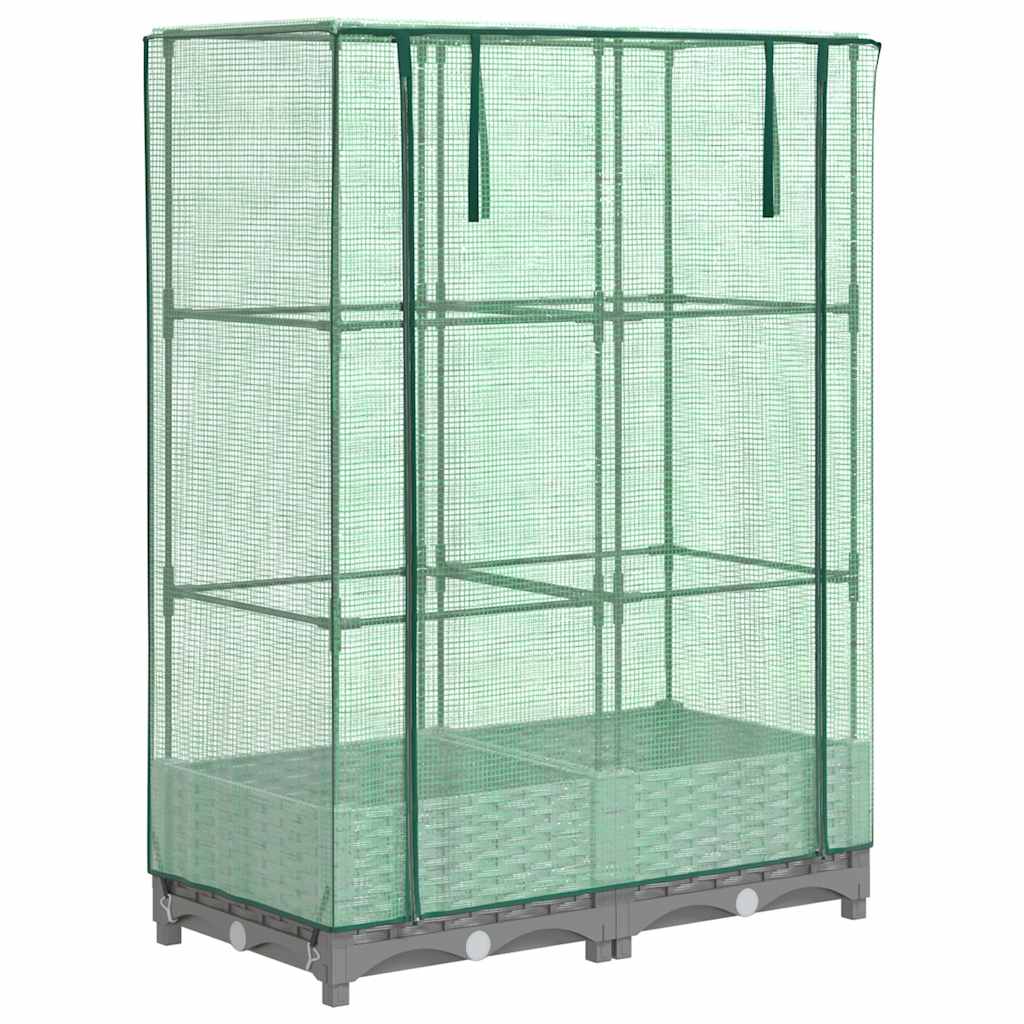 Plantenbak verhoogd met kashoes 80x40x123 cm rattanlook is nu te koop bij PeponiXL, paradijselijk wonen!