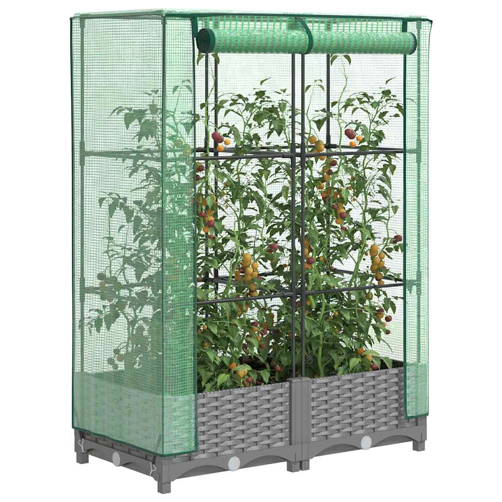 Plantenbak verhoogd met kashoes 80x40x123 cm rattanlook is nu te koop bij PeponiXL, paradijselijk wonen!