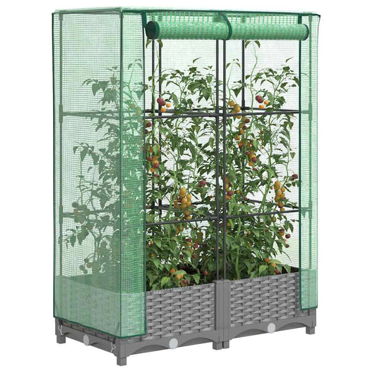 Plantenbak verhoogd met kashoes 80x40x123 cm rattanlook is nu te koop bij PeponiXL, paradijselijk wonen!