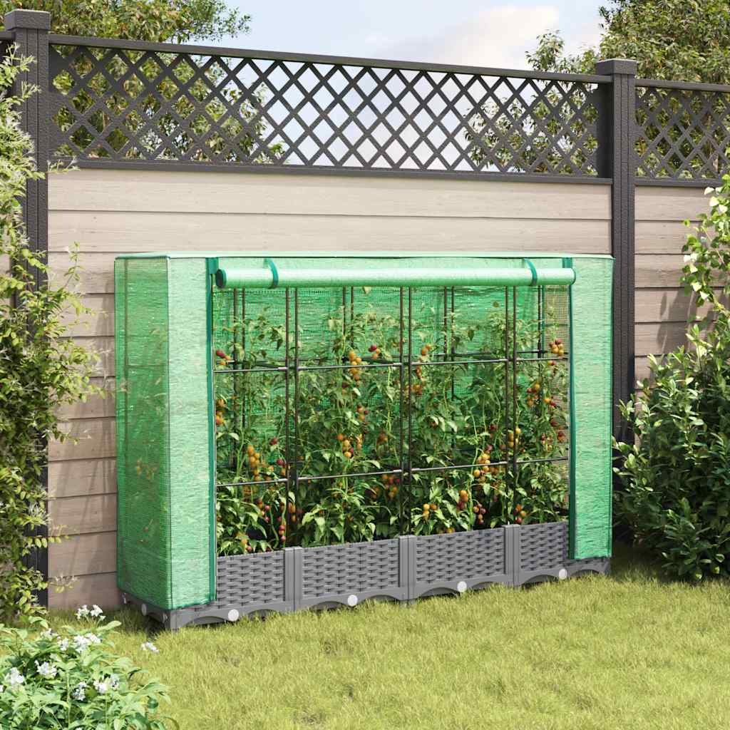 Plantenbak verhoogd met kashoes 160x40x123 cm rattanlook is nu te koop bij PeponiXL, paradijselijk wonen!