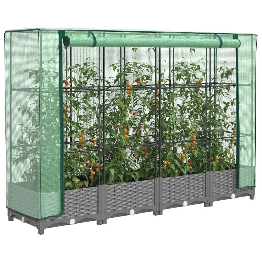 Plantenbak verhoogd met kashoes 160x40x123 cm rattanlook is nu te koop bij PeponiXL, paradijselijk wonen!