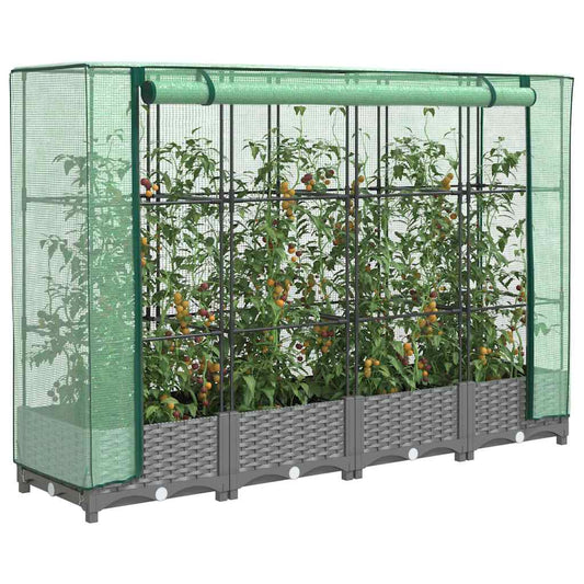 Plantenbak verhoogd met kashoes 160x40x123 cm rattanlook is nu te koop bij PeponiXL, paradijselijk wonen!